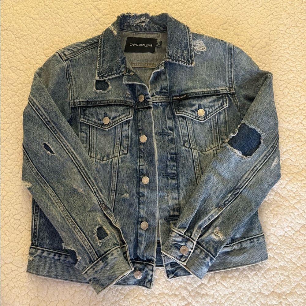 Calvin Klein Distressed Denim Jacket